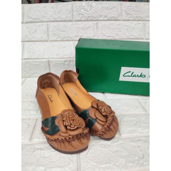 SEPATU WANITA CLARKS KD881 FLATSHOES WOMEN / SEPATU KERJA / SEPATU KANTOR / SEPATU KULIT