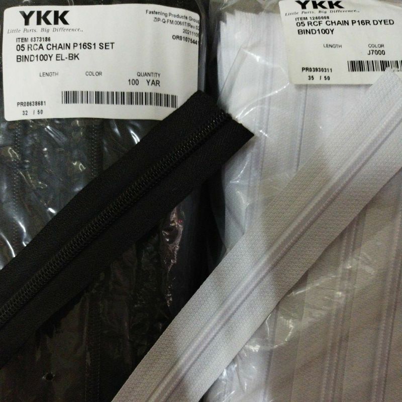 Resleting YKK Meteran No.5 Koil Hitam dan Putih