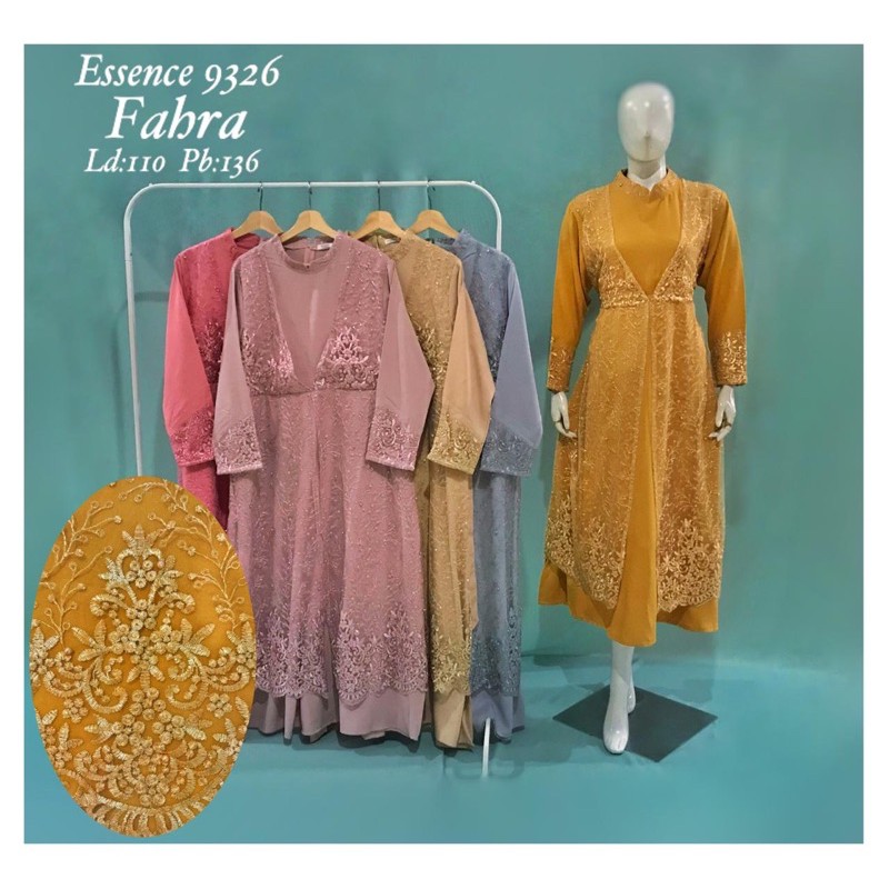 Gamis Tile Premium Fahra 9326 kombinasi Crepe