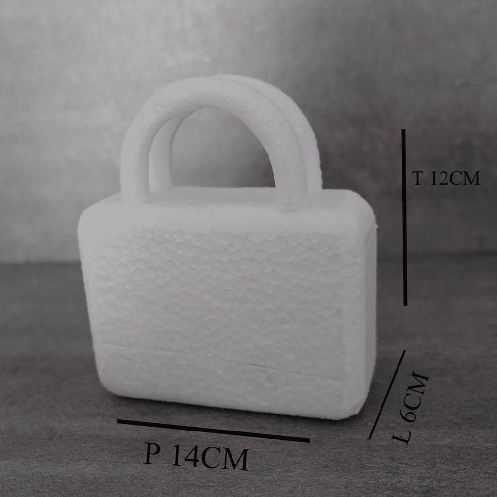 

TAS DEKORASI KUE DUMMY STEYROFOAM / TAS GABUS REPLIKA HIASAN CAKE UNIK