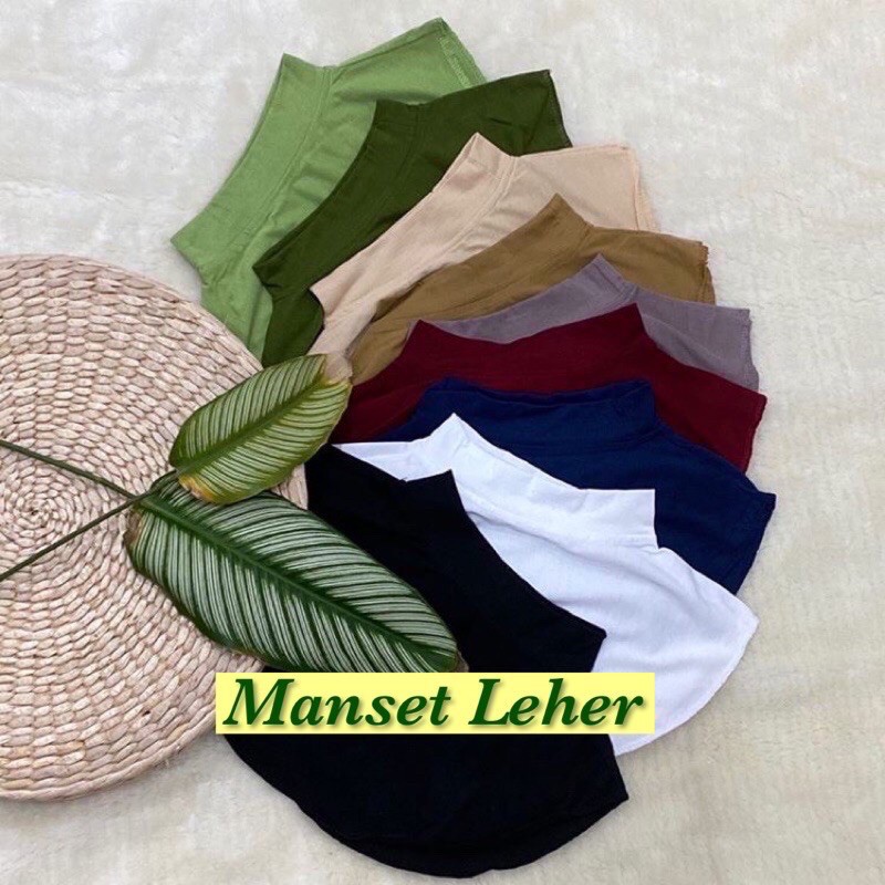 Manset Leher bahan PREMIUM kaos rayon ( cahaya manset leher)