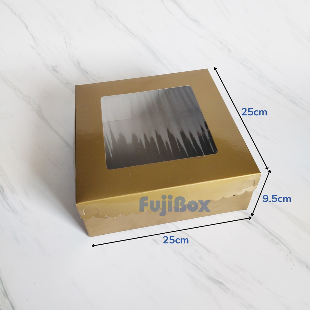 

( 20 PCS ) KOTAK KUE EMAS / GOLD BOX 25 X 25 X 9.5