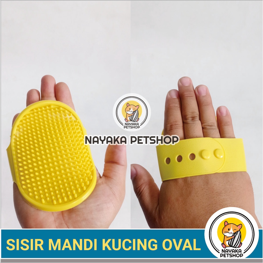 Sisir Mandi Kucing Oval Keramas Grooming Sikat Karet Bulu Anjing Musang Kelinci