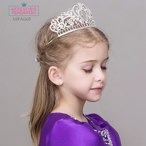 AKSESORIS TIARA CROWN MAHKOTA PESTA WEDDING ANAK MODERN MPA005