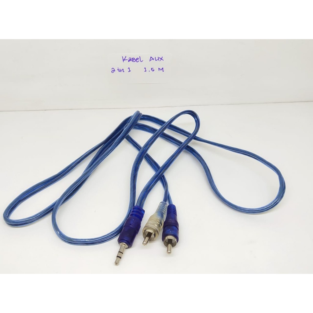 Kabel AUX 2 Line 1.5m Stereo Audio Auxiliary Cable 2 in 1 Male to Male Jack3.5mm