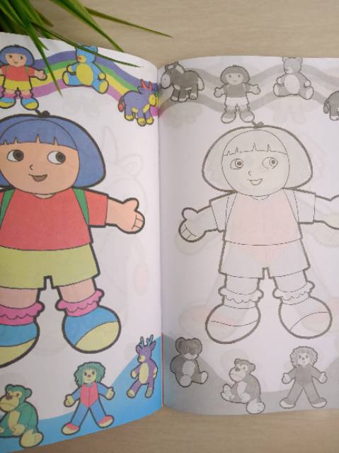 Buku mewarnai boneka untuk anak TK/paud