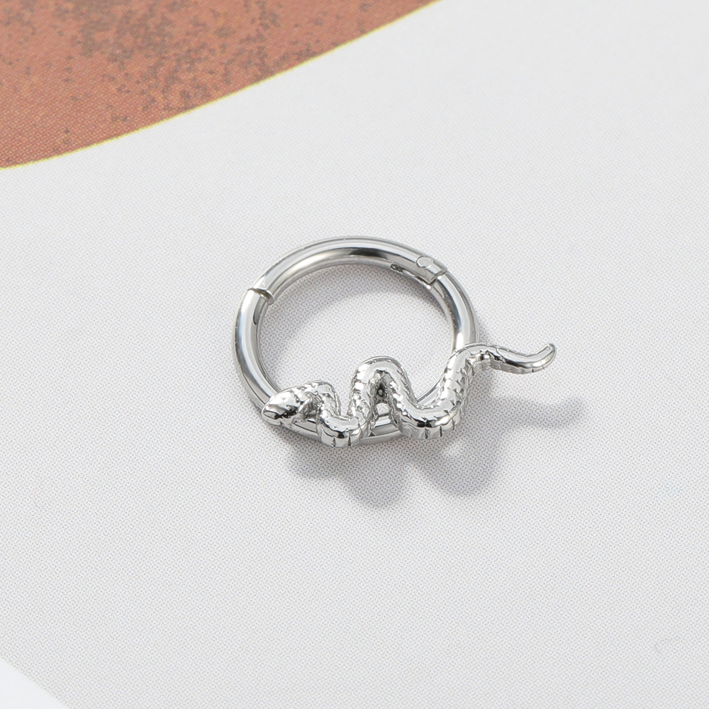 Cincin Tindik Hidung 14g / 16g Bahan Stainless Steel 316l Hias Kristal