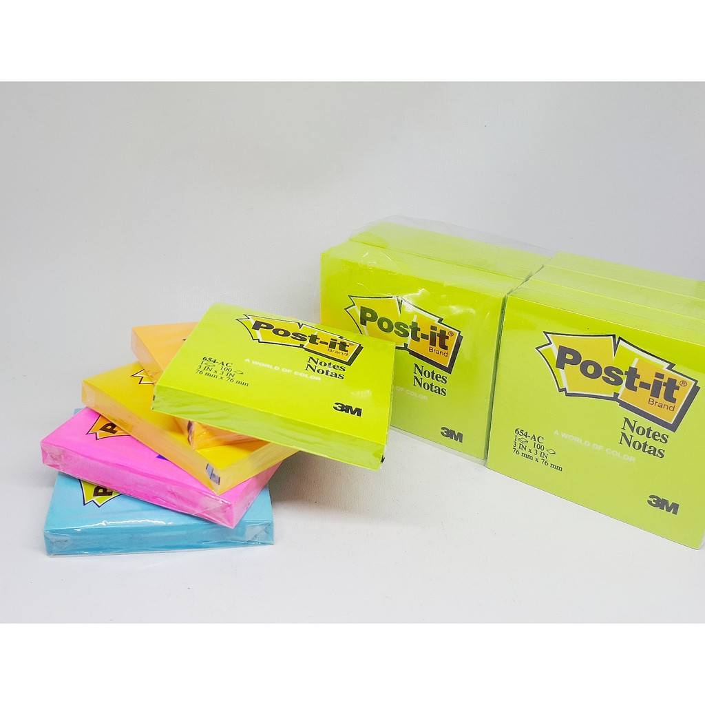 3M Post It Notes 654 AC Warna (76 x 76 mm)