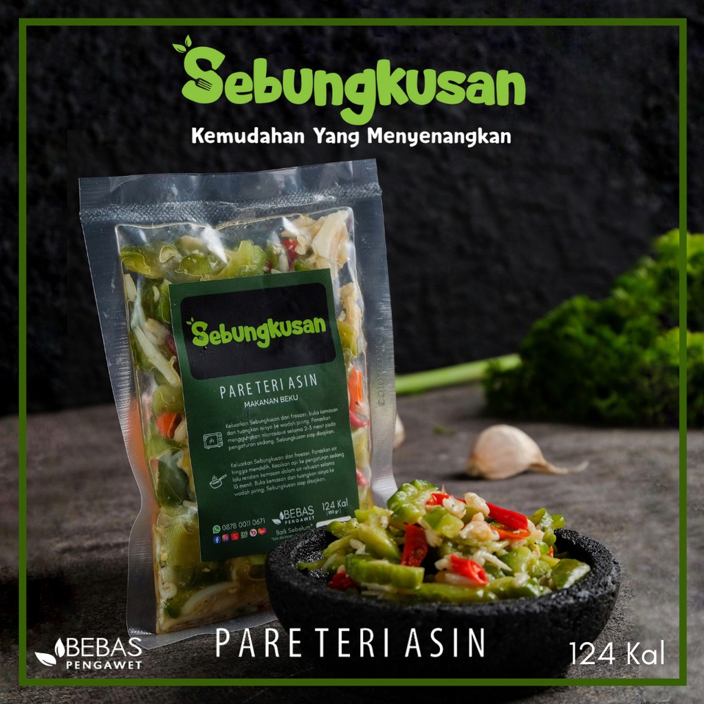 

Sebungkusan Regular - Frozen Food Pare Teri Asin - Porsi 100 G