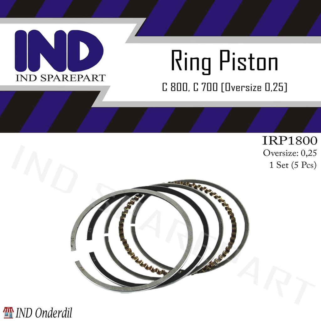 Ring Piston/Seher Oversize/Over Size 0.25-025/0 25 C700/C 700/C800/C 800 Set/5 Ring