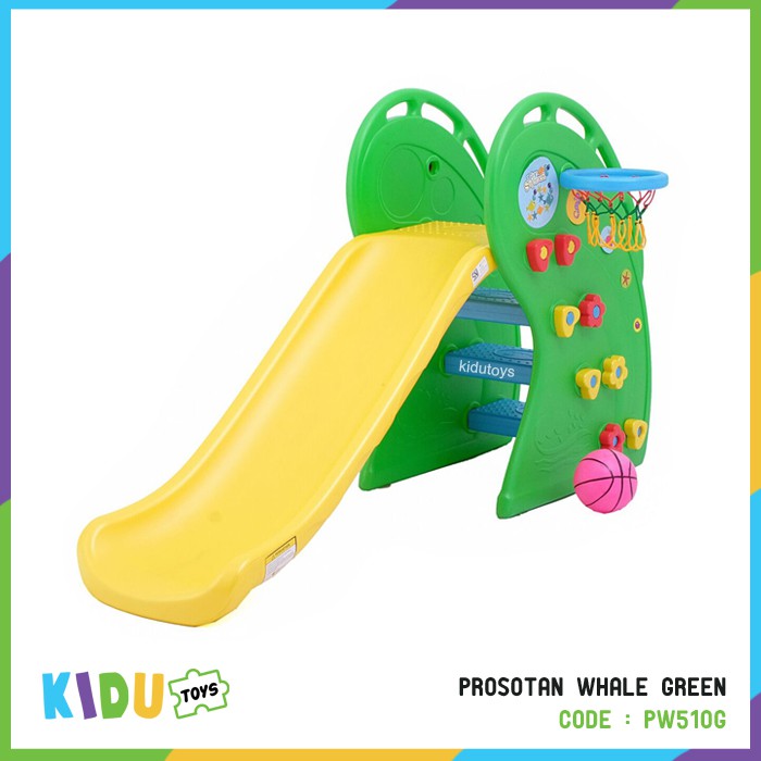 Prosotan Anak Whale KC510 Labeille Biru Hijau Merah / Prosotan Whale Slide Kidu Toys
