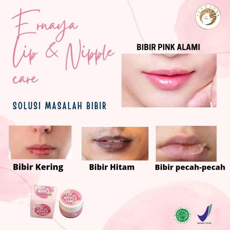 ERNAYA CREAM PEMERAH PENCERAH BIBIR DAN PUTING PERMANEN BPOM / LIP AND NIPPLE CARE