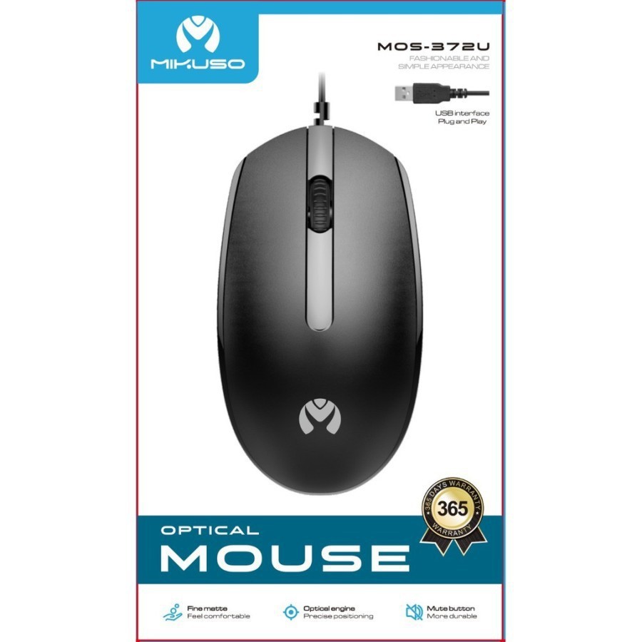 Mouse Kabel MIKUSO MOS-372U Optical Mouse 1200 DPI Cable 145CM