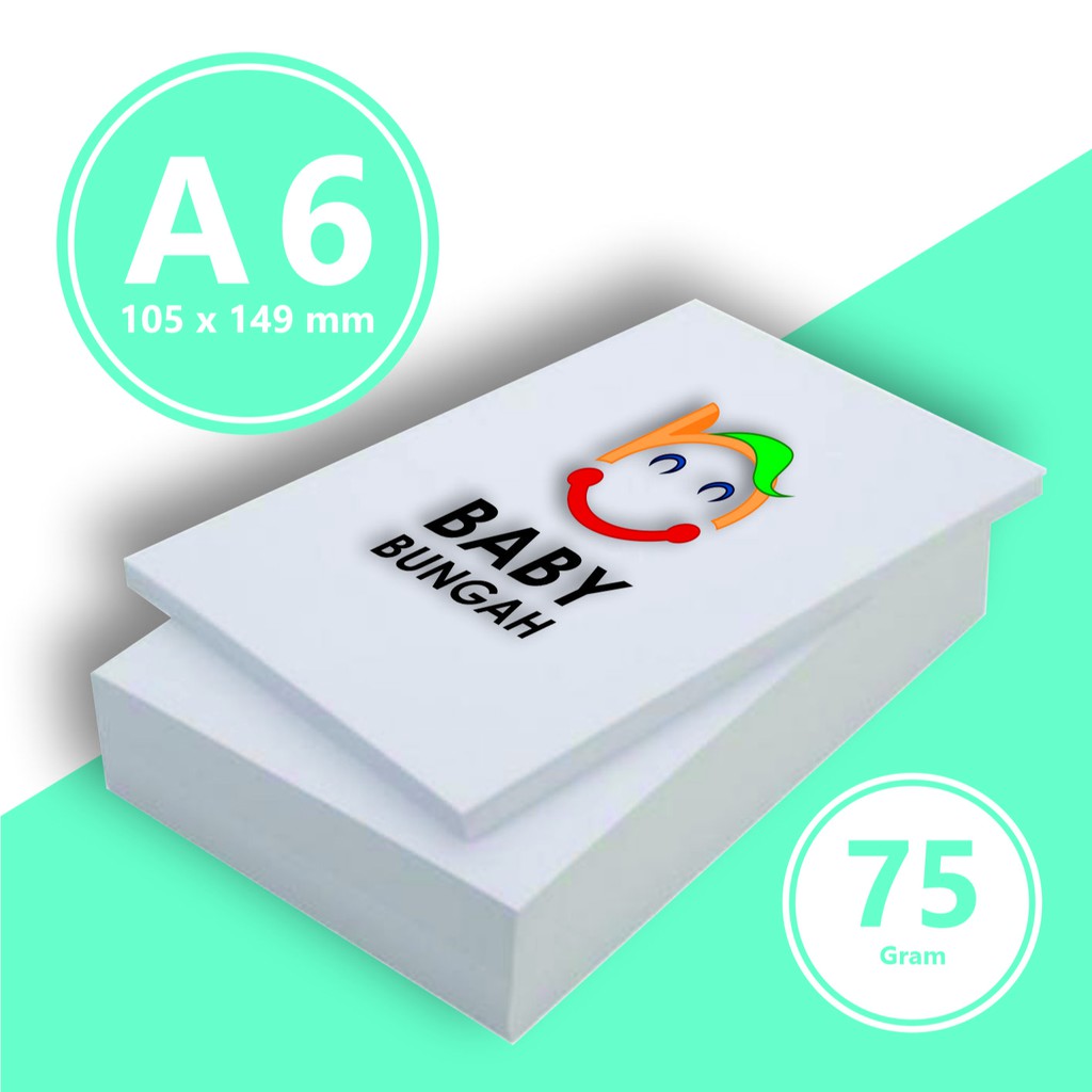 Kertas HVS A6 75 Gram 1 Rim (500 Lembar) Cetak Label - Resi - 70 Gram - 80 Gram