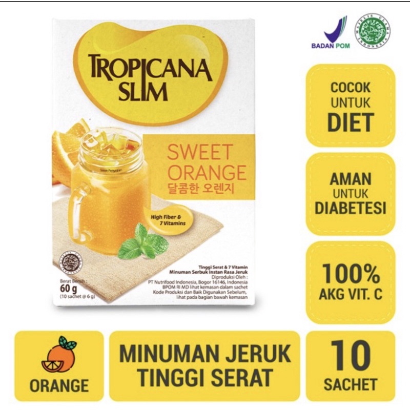 

Tropicana Slim Sweet Orange isi 10 sachet