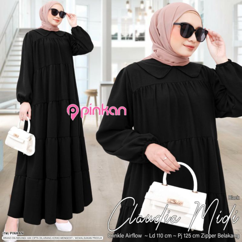 RESTOK GAMIS CLAUDIA MIDI// Gamis Terbaru Ori By Pinkan