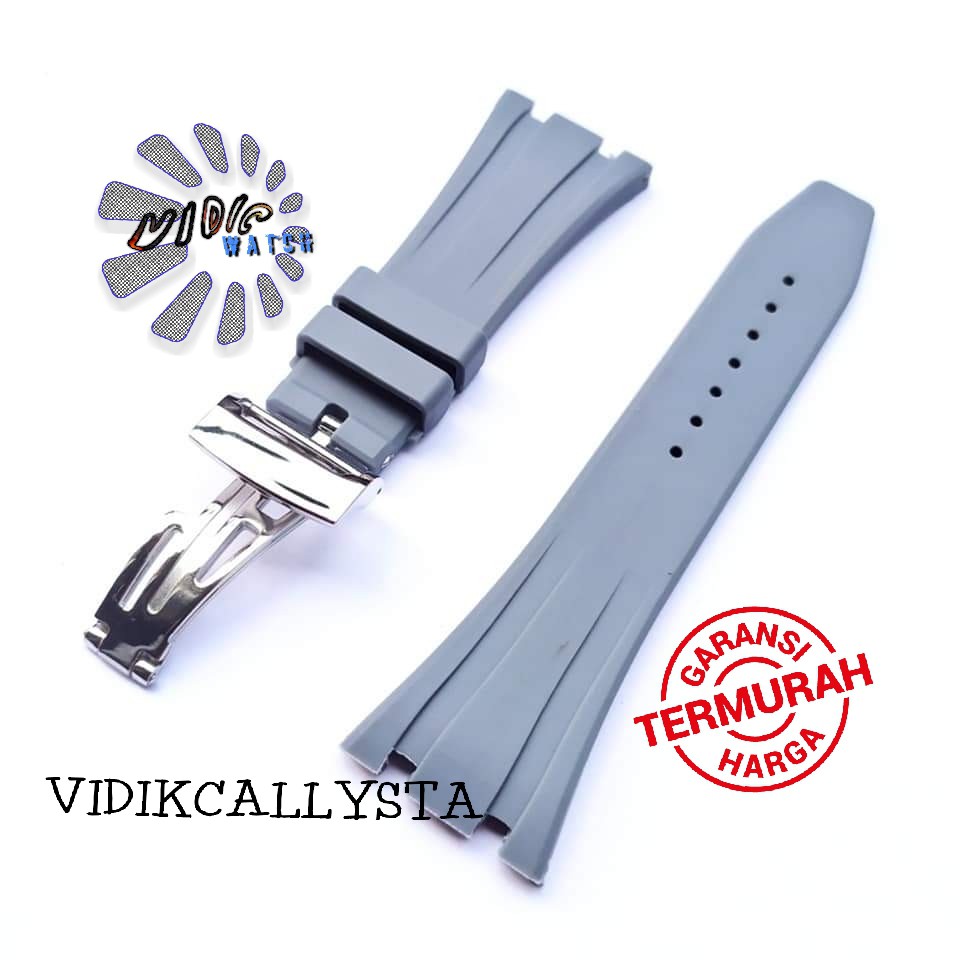 Audemars Piguet AP 28mm Rubber Strap Royal Oak Tali Jam AP Gray 28 mm