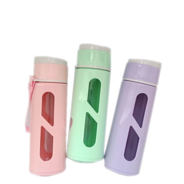 (No 8804) Botol Minum Kaca  400 ML Termurah / Botol Minum Tumbler  Lucu