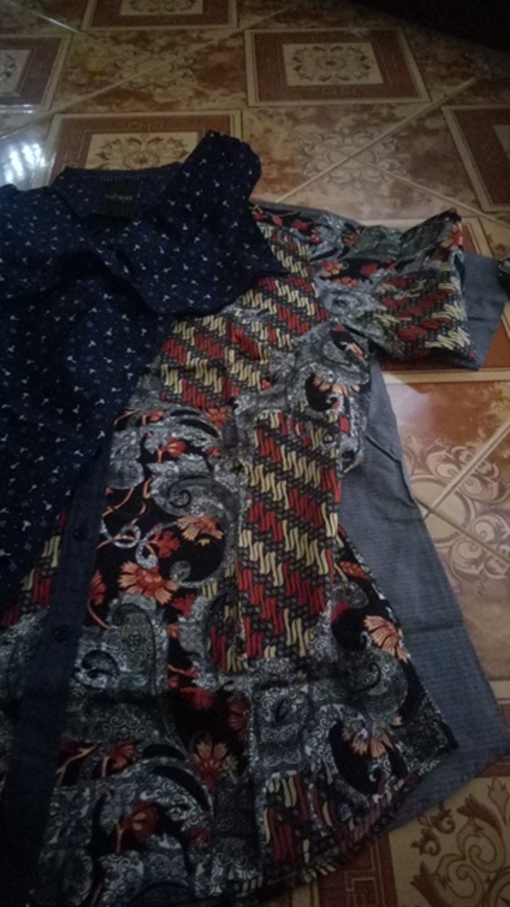 [gridline - R037] Kemeja Batik Pria Katun Lengan Pendek Regular Batik