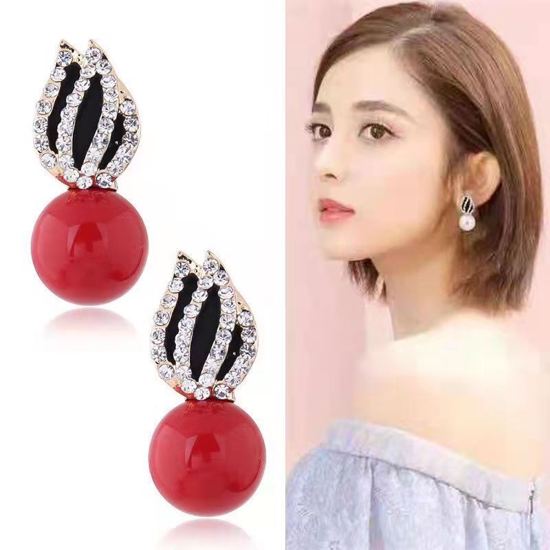 (Hello Girl)E08 Anting Wanita Model Tusuk Permata Gaya Korea Import