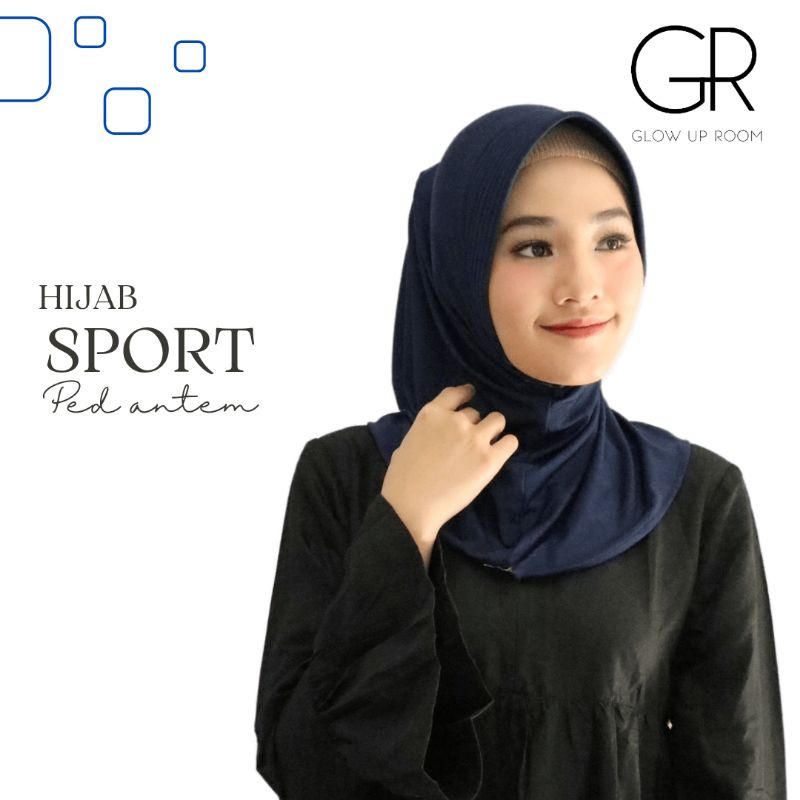Hijab Bergo Hamidah Size S Hijab Sporty instan Jersey | jilbab pendek olahraga anti gerah | Jilbab i