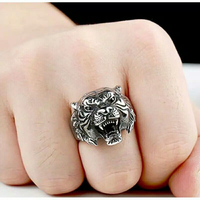 Cincin Pria Motif Binatang cats Punk style ring starv series