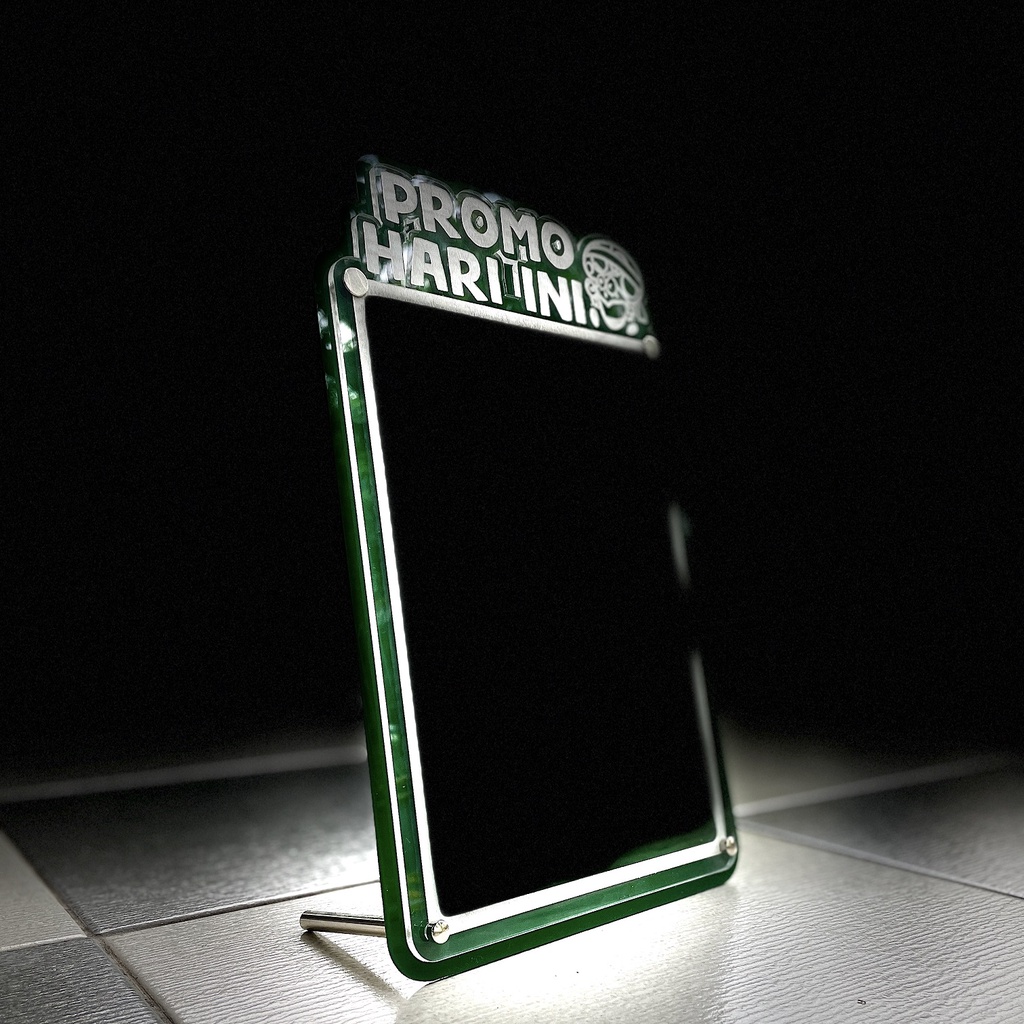 Custom Frame Akrilik - Bingkai Promo, Menu, Foto, Ready Bening & Warna