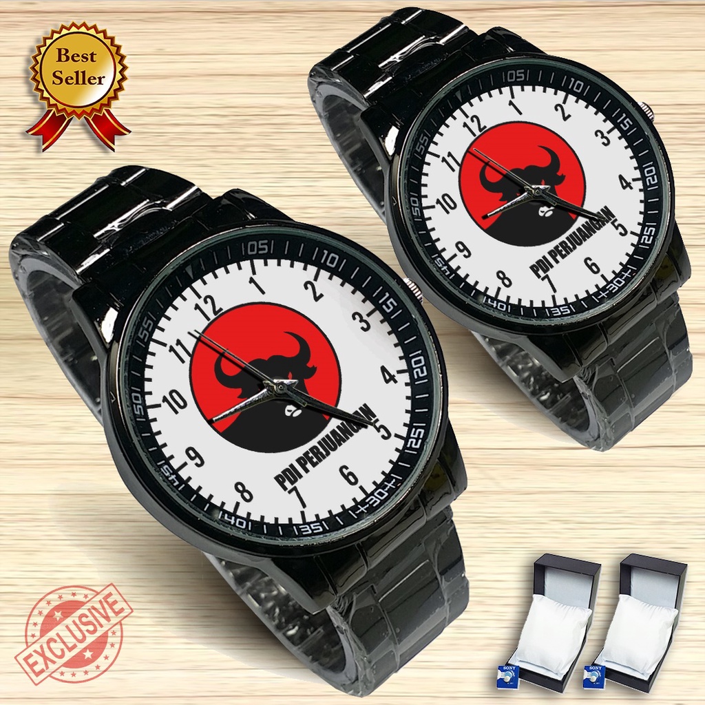 {Exclusive} Jam Tangan Couple PDI PERJUANGAN - 03 (Satuan/Seapasang)