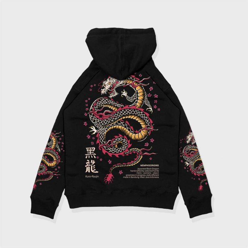 HOODIE MEMPHISORIGINS KURO RYUZIN SAMURAI NAGA / JAKET SWEATER NAGA JEPANG