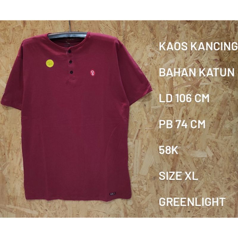 kaos kancing tiga greenlight maroon
