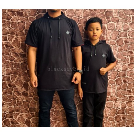 Kurta Hoodie Couple Cotton Combed (Hitam)