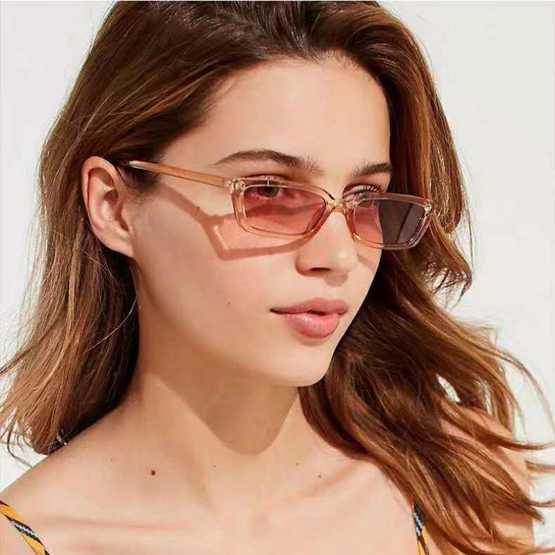 【YUZHU】COD Fashion Baru Retro Rectangle Kecil Bingkai Permen Warna Sunglasses