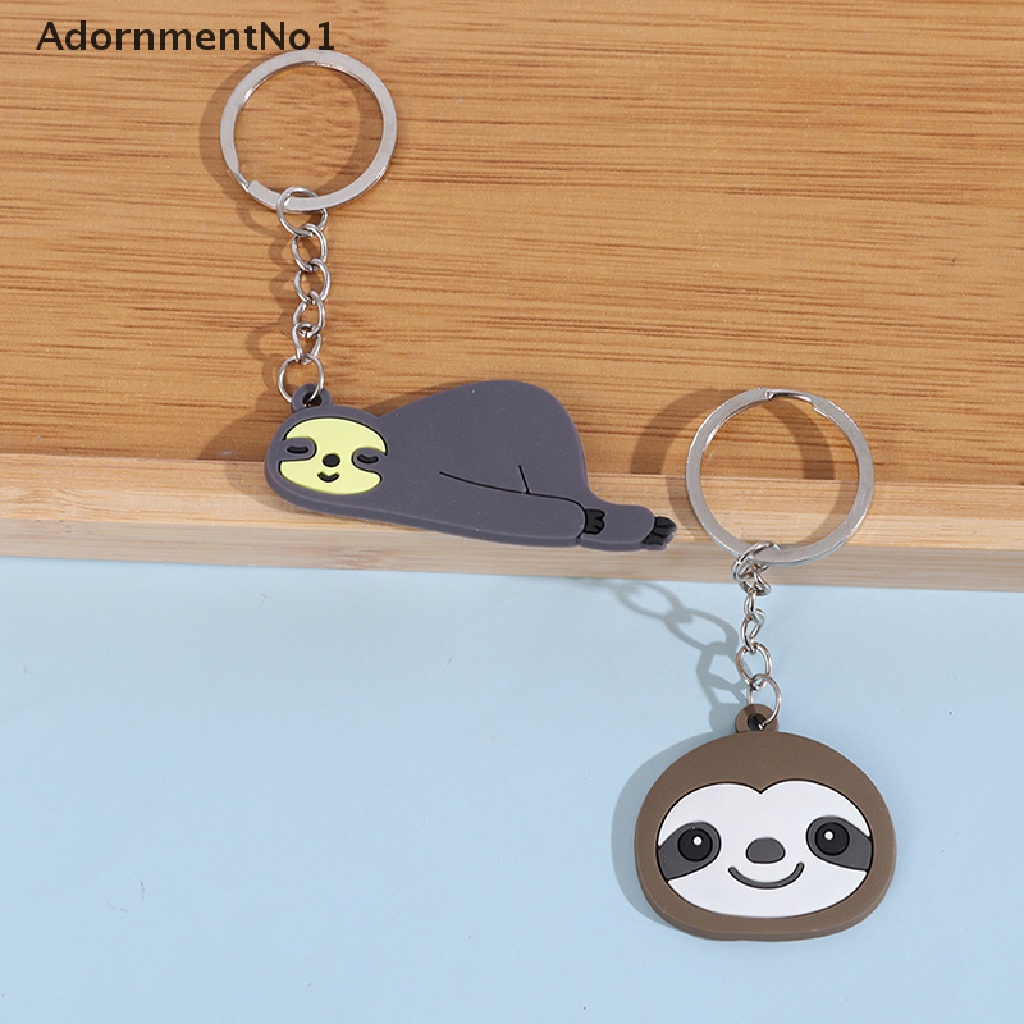 (AdornmentNo1) Gantungan Kunci Bentuk Sloth Bahan PVC Untuk Dekorasi Tas / Handphone