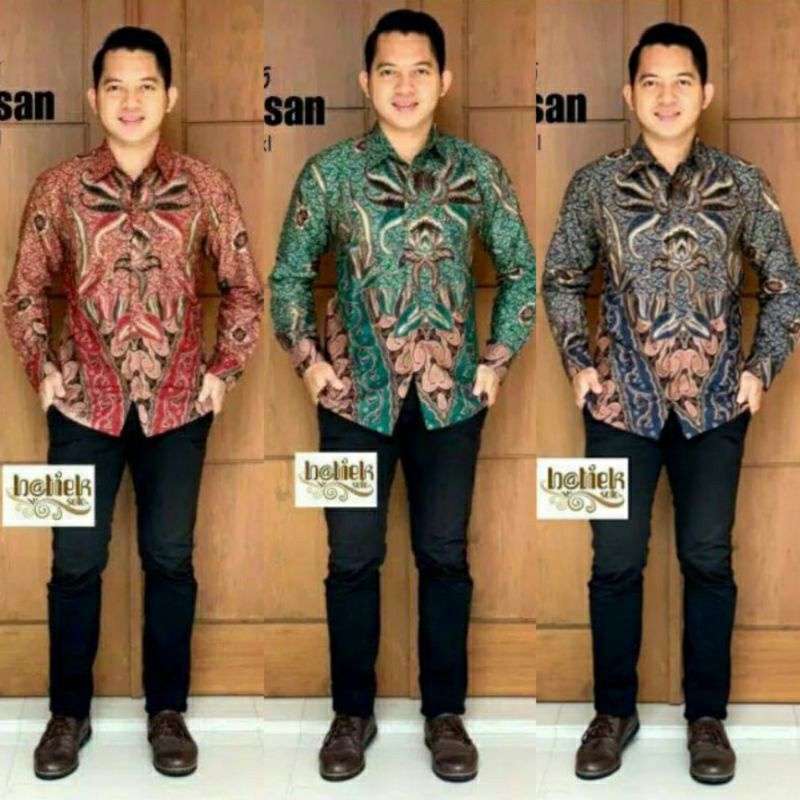 PREMIUM BEST SELLER MODERN Batik Pria Lengan Panjang Bagus Mahal Terbaru Murah Solo Jawa Kondangan.