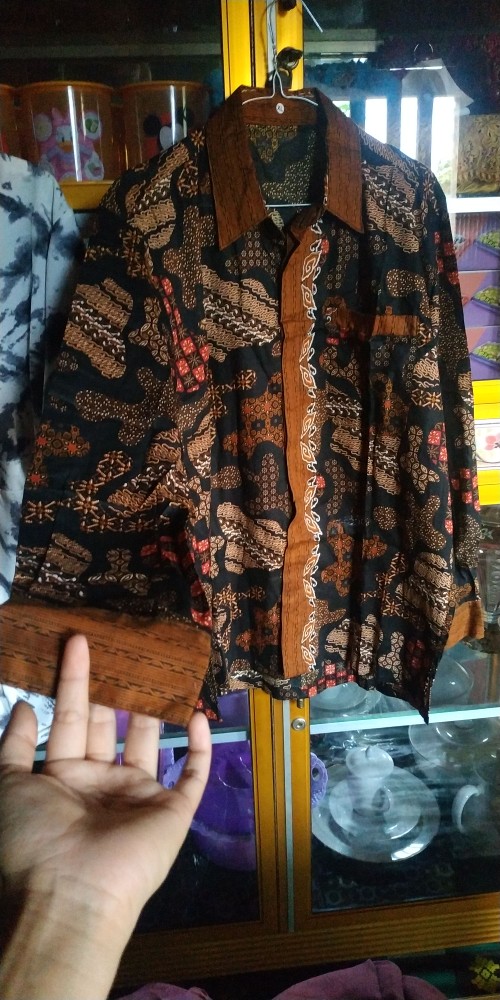 Bswart Batik Hrb026 Kenongo Hem Pendek Padi Pekalongan M L Xl Batik Pria Murah Modern Grosir
