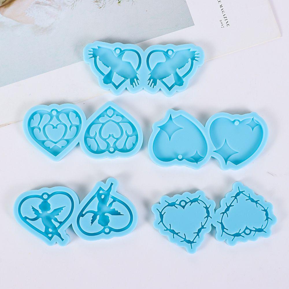 Solighter Anting Cetakan Resin Kerajinan Resin Epoxy UV Membuat Perhiasan Alat Menjuntai Silicone Mold