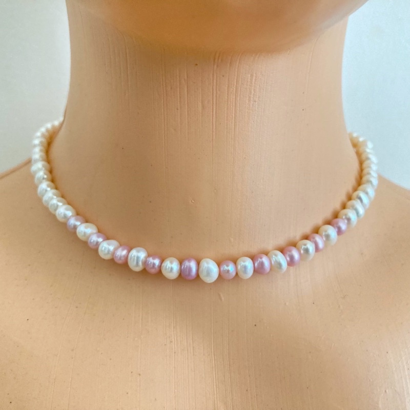 KALUNG MUTIARA ASLI WHITE ROUGE NATURAL PEARL NECKLACE KALUNG MUTIARA WANITA KALUNG MUTIARA PRIA KAL