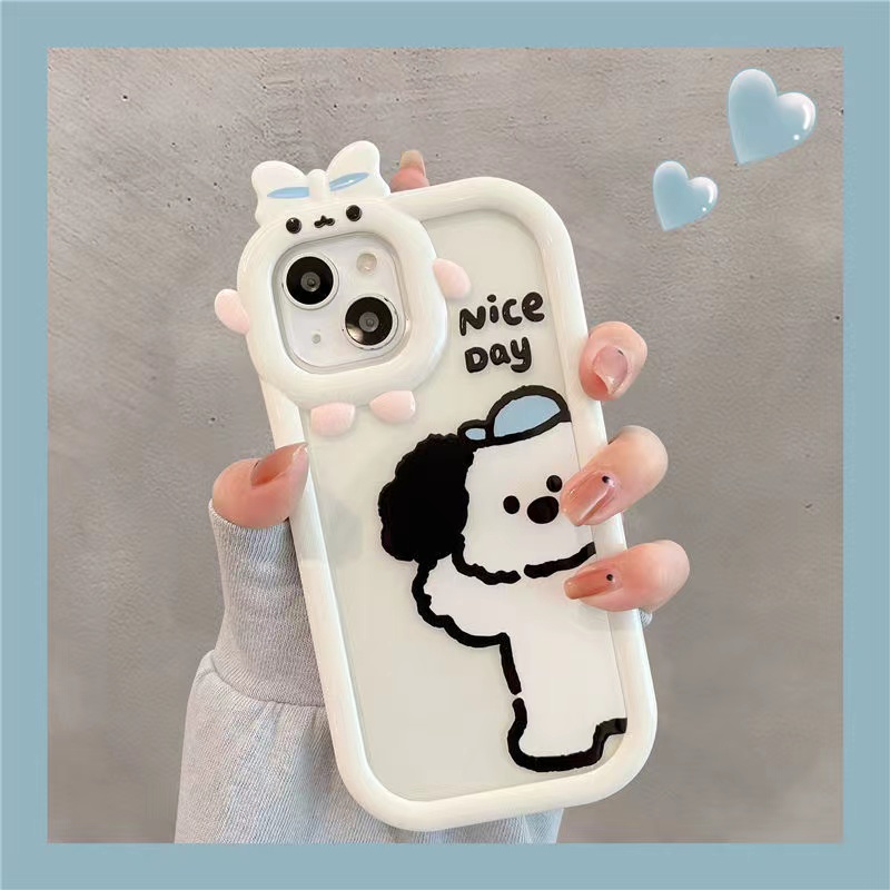 Soft Case TPU Motif Anak Anjing Untuk iPhone 13 13pro 13prm 11 7Plus 8Plus Xr XS 13 12pro Max