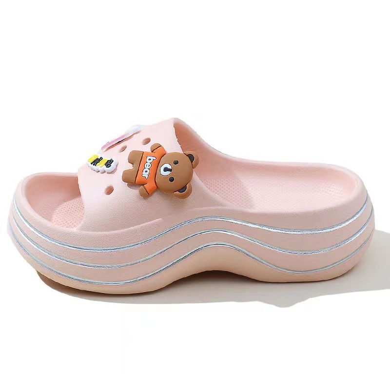 Sandal Crocs Fuji Wedges Accesories Panda Import High Quality S2