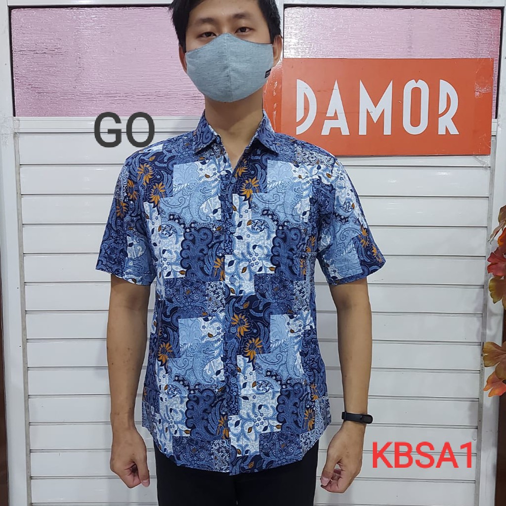 bego KBSA DAMOR (CRESSIDA) KEMEJA BATIK LENGAN PENDEK PRIA SLIMFIT Baju Batik cowok