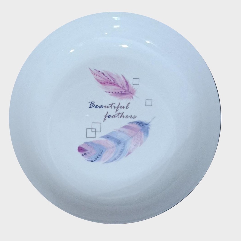 Piring Keramik Korea Motif Nanas/Strawberry/Pohon/Bunga Rose Pink Variasi 20cm-PRGBEAUTYFEATHER20CM