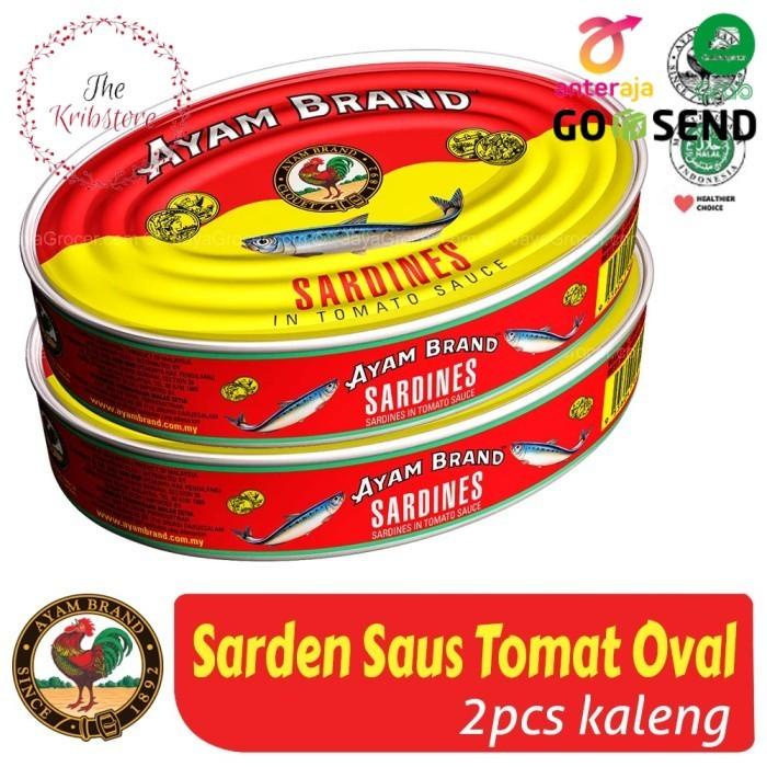 

Kaleng | (Isi 2 Pcs) Ayam Brand Sardines Oval Sarden Saus Tomat Kaleng 425 Gr