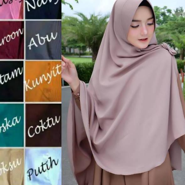 『KP』 JILBAB INSTAN KHIMAR JUMBO BELAH TENGAH KUPU / KHIMAR PET JUMBO BELAH KUPU HIJAB SYARI