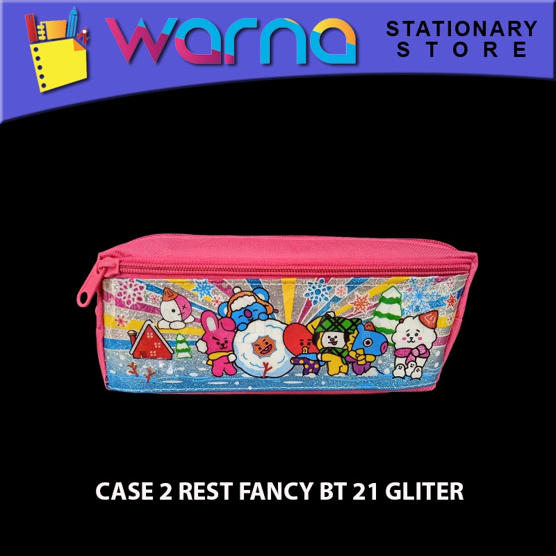

TEMPAT PENSIL CASE 2 RESLETING FANCY BT 21 GLITER