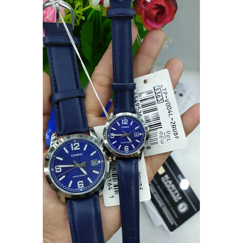 Jam Tangan Couple Casio MTP-V004L-2BUDF/LTP-V004L-2BUDF Original