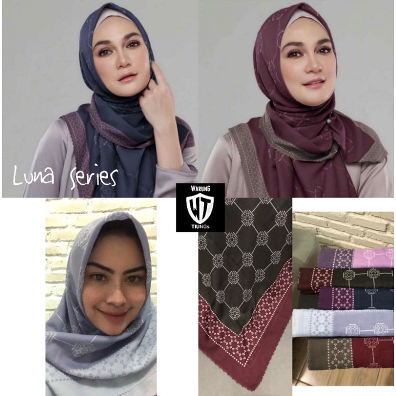 HIJAB SEGIEMPAT VOAL MOTIF LASERCUT // Luna Series