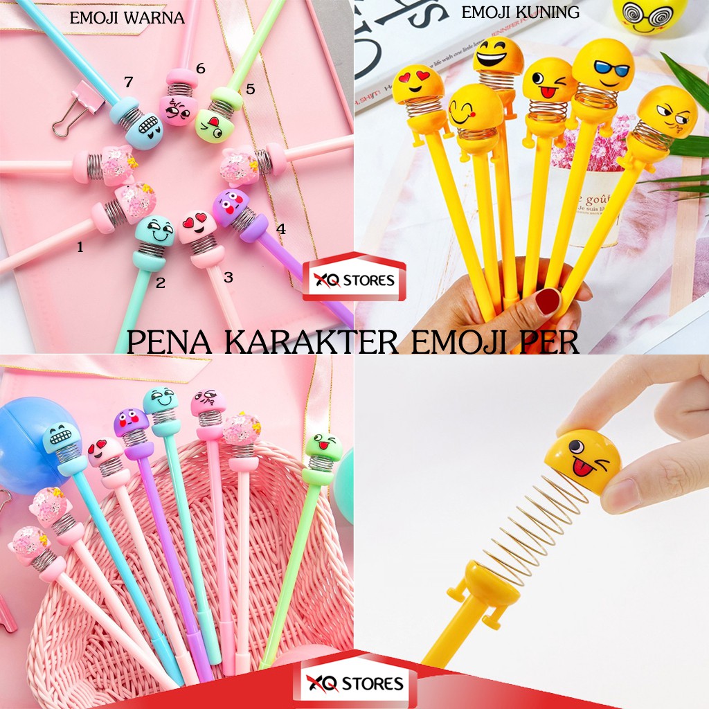 Jual XQSTORES PENA KARAKTER EMOJI PER / PULPEN KARAKTER SPRING / EMOJI