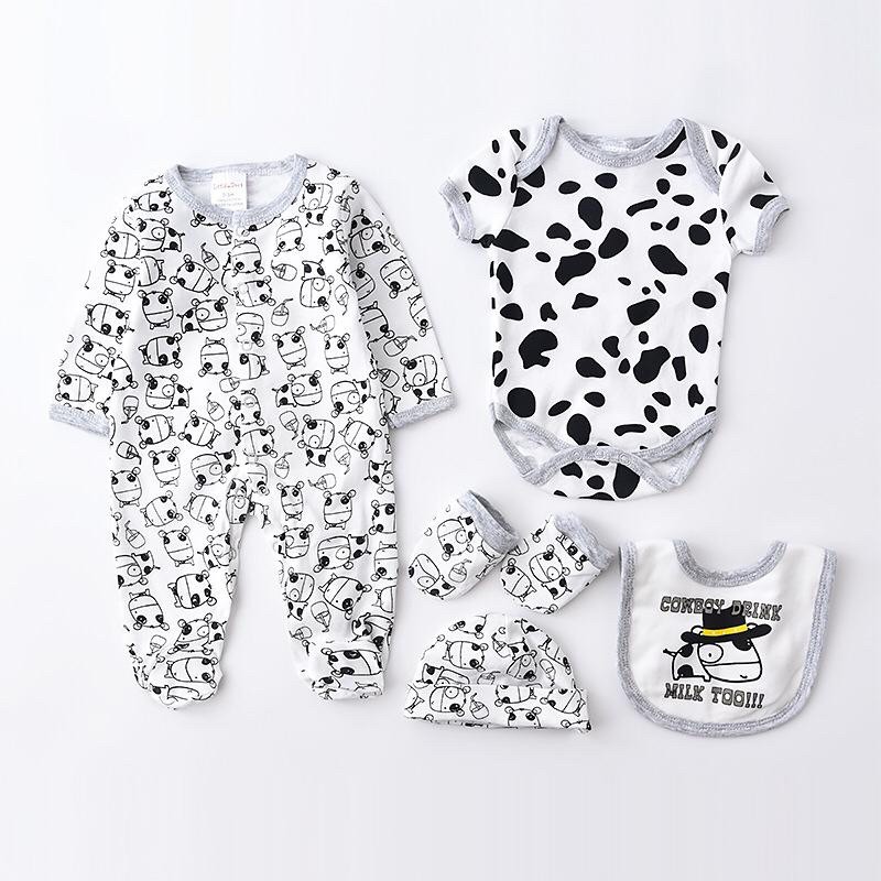 BABY K2 - BABY BODYSET 5 IN 1 MOTIF COWBOY DRINK MILK TOO MEREK LITTLEDUCK KODE 00086