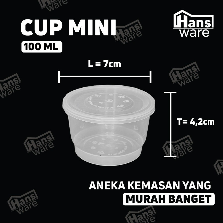 25 pcs thinwall cup 100 ml tempat bumbu plastik murah libra