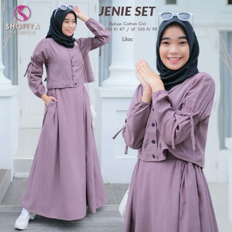 Jennie Set by Shofiya / Gamis Terbaru Setelan Atasan dan Rok Bahan Pakaian Wanita Terbaru